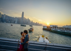 Sunset of ferry pier at Tsim Sha Tsui